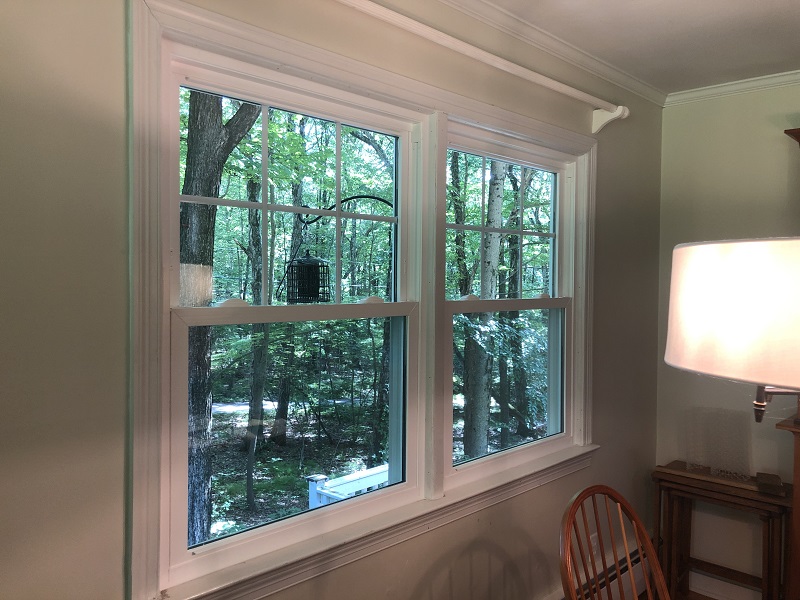 Double Hung Windows separated by mullion